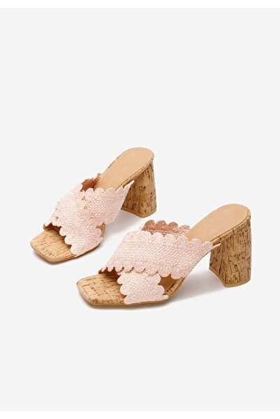 B T Shoes Alianna pink heeled slippers