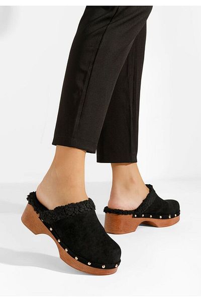 B T Shoes Nancie black heeled clogs