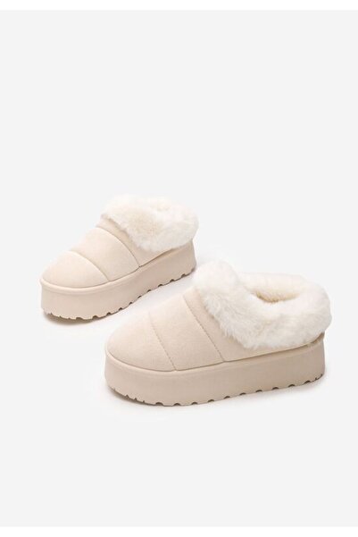 B T Shoes Dierra V5 beige platform slippers