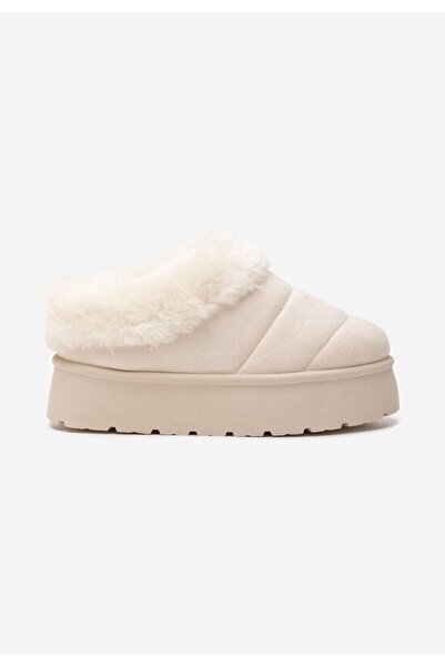 B T Shoes Dierra beige platform slippers