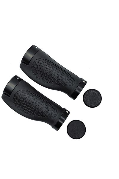Choice black 2Short Bicycle Grips MTB Bike Handbar Grips Rubber Non-slip Bilateral Lock Cycling Bmx Handle