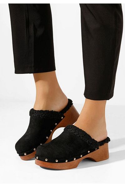 B T Shoes Nancie black heeled clogs