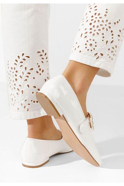 B T Shoes Balerini dama Twisha albi