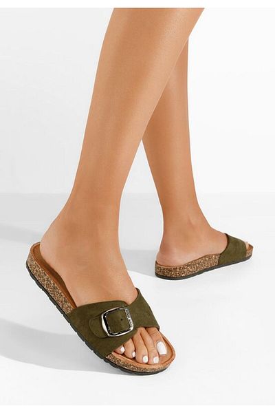 B T Shoes Andrina women's green slippers