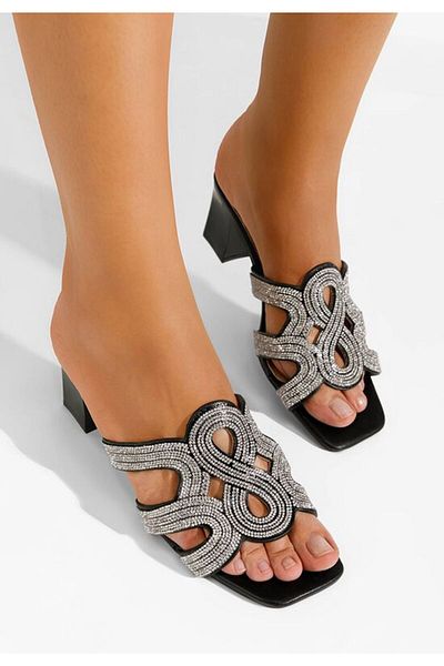 B T Shoes Rhiann elegant black women's slippers