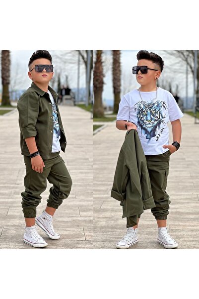 Kuzeyi Butik Men's Festive Gabardine Shirt, Trousers and Combed Cotton Suit