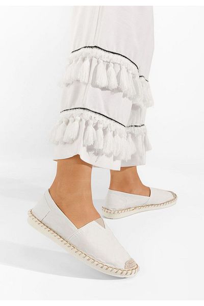B T Shoes Espadrile dama Loretta B albe
