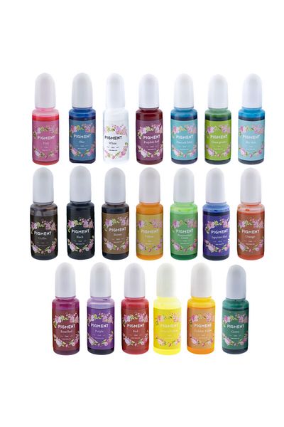Generic مجموعة ألوان راتنجية شفافة 10 مل × 20 لونًا