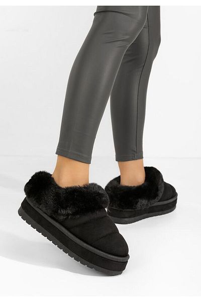 B T Shoes Papuci cu platformă Dierra V4 negri