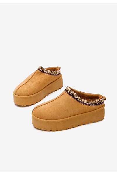 B T Shoes Comfy V4 platform slippers camel