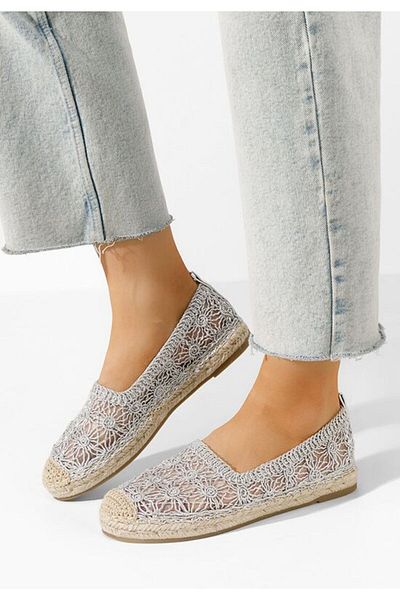 B T Shoes Espadrile dama Seinia argintii