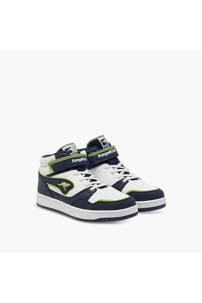 Kangaroos Boys' Logo Detail High Cut Sneakers with Hook and Loop Closure
