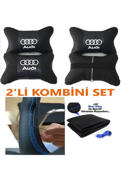 AYAZGRUP Audi A8 Auto Neck Pillow και κάλυμμα τιμονιού με κάννες (ULTRA LUXURY SET)