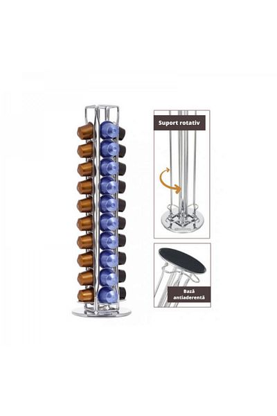 Viejo Valle Rotating stainless steel holder for Nespresso capsules, 11.5x37 cm