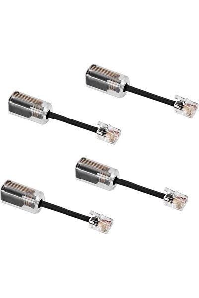 Choice 4 قطع لفك تشابك أسلاك الهاتف RJ9 4P4C، سلك سماعة الهاتف بطول 8 أقدام ودوران 360 درجة