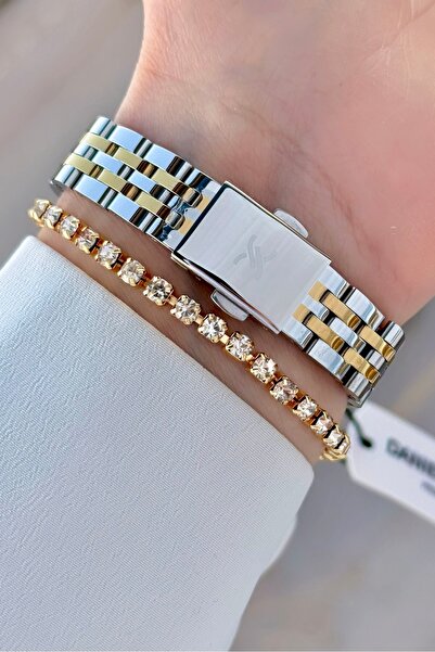Daniel Klein Sarı Silver Renk 24 Ay Garantili Kadın Kol Saati Ve Bileklik