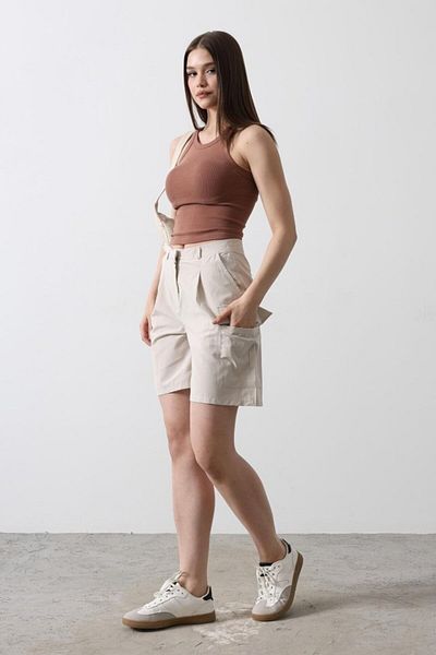 leyla sanat sanata yeni bir bakış açısı Leyla Sanat a New Perspective on Art Cargo Pocket Shorts - Stone