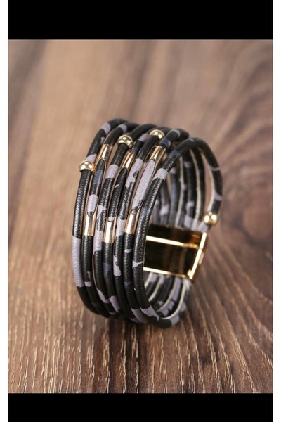 ISTBIRD ACCESSORIES Leopar gri bileklik