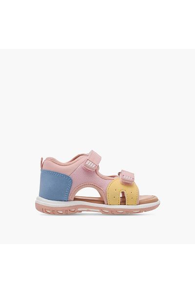 Barefeet Panelled Backstrap Sandals with Hook and Loop Closure