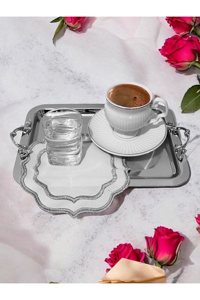 EVSTYLE Set of 6 Silver Coasters