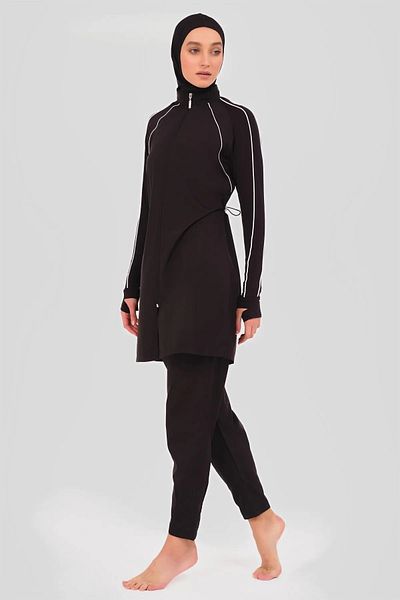 ALFASA Parachute Fabric Hand Tieded Athlete Long Sleeve Women's Teessuit Swimsuit