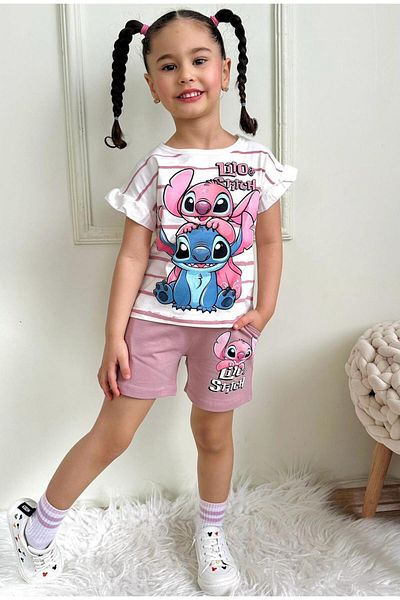 LİLLYPİCCA Set pantaloni scurți de buzunar pentru fete cu model Lilo (TABELUL DE MĂRIMI DISPONIBIL ÎN IMAGINILE)