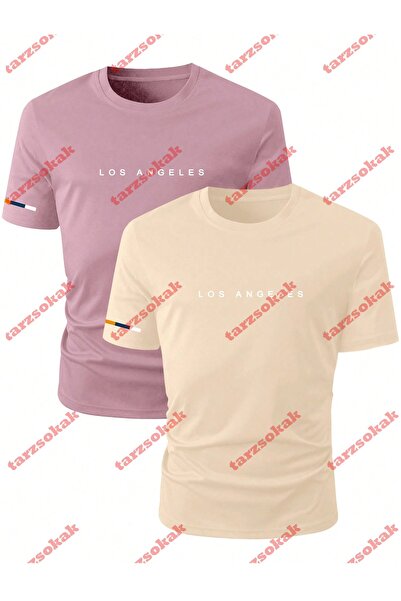 Tarzsokak تيشيرت صيفي رجالي - موديل 3879 - رقبة قريبة - كم قصير - للاستخدام ا...