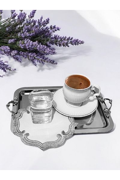 EVSTYLE Set of 6 Silver Coasters