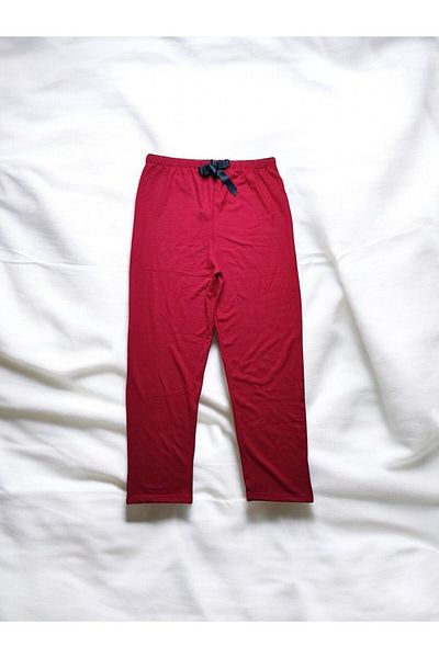enmodaiçgiyim Pantaloni de pijama de damă din catifea roșie