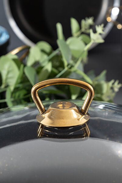 Skygo 10 Parça Siyah Granit Tencere Seti – Gold Kulp Tasarımıyla Şıklık ve Dayanıklılık