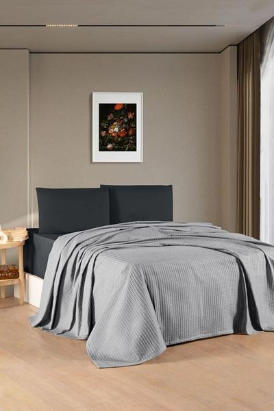 Bikaya Home Crystal Double Solid Color Pique Set - 4 Pieces