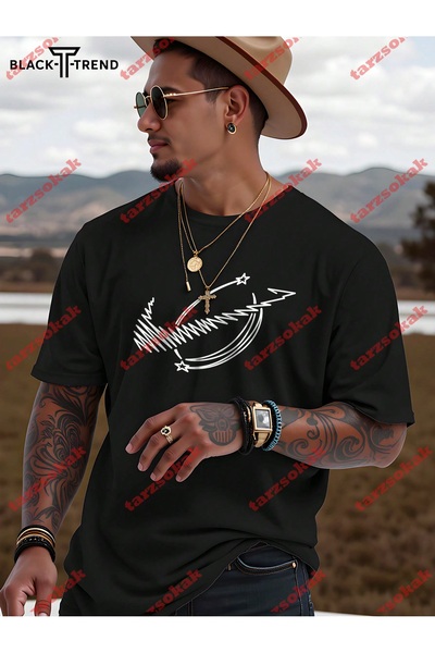 Tarzsokak تي شيرت كاجوال صيفي للرجال موديل 3921 برقبة دائرية وأكمام قصيرة، صيفي