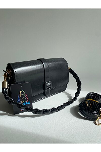 ÇANTA Bag Knitted Detail Women's Black Handbag