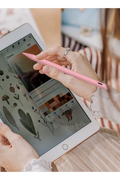 gökmer Tablet Pen iPad Pencil iPad Air3-4-5-6 iPad 7-8-9-10-11 Ipadpro3-4-5-6 Mini Compatible Pink