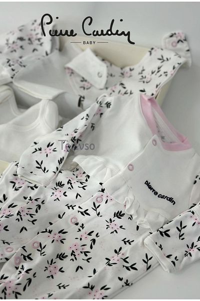 Pierre Cardin Embroidered Baby Girl 10-Piece Hospital Discharge Set 100% Cotton Baby Clothes Set