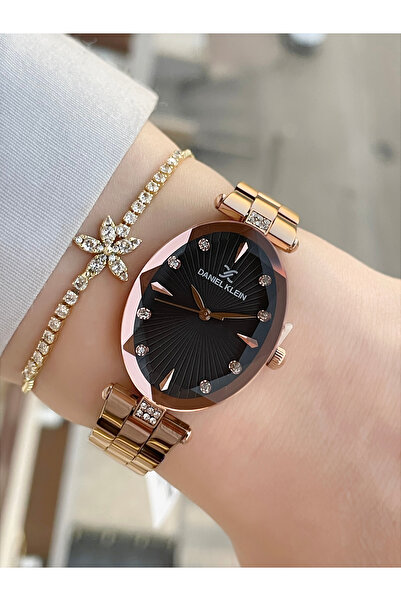 Daniel Klein Kesme Camlı Oval Kadın Kol Saati Ve Bileklik
