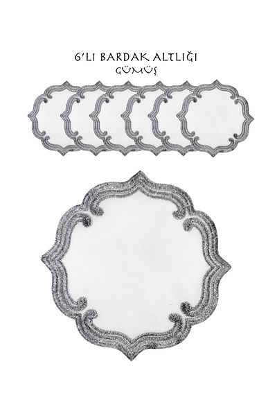 EVSTYLE Set of 6 Silver Coasters