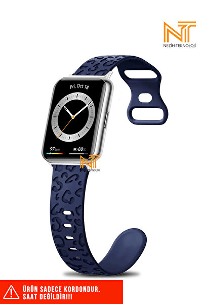 Nezih Case Huawei Watch Fit 2 Uyumlu A+ Kalite Leopar Desenli Silikon Kordon