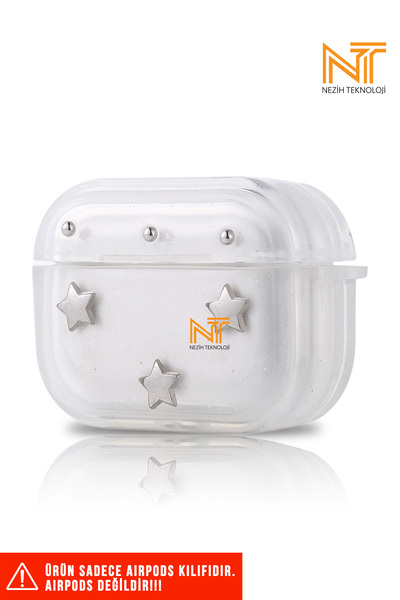 Nezih Case Airpods 2.nesil Pro Uyumlu Airbagli Kabartma Figürlü Simli Şeffaf ...