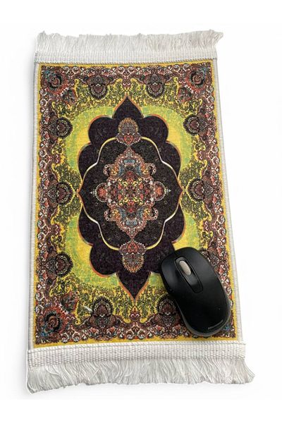 GALATA GIFT Миниатюрен килим, подложка за мишка, къщичка за кукли, диорамен материал, традиционен килим с пискюли 40*20
