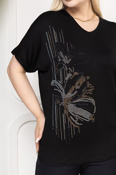 VERA COLLECTİON Battal Size Full Lichra Stone Embroidered Women's Bluz