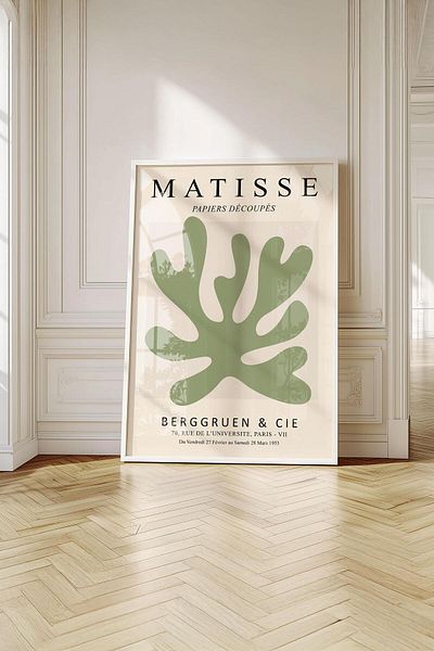Buka Shops Colecția Matisse „Papiers Découpés” în tonuri verzi înrămate: Eleganța naturii Set de picturi premium din 3 piese