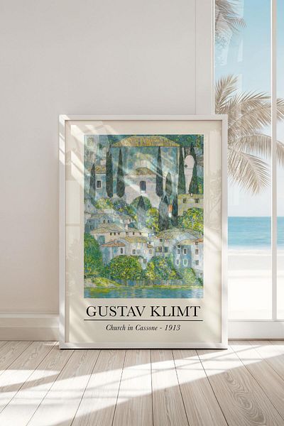 Buka Shops Tablou premium Gustav Klimt „Biserica Cassone” în rama: peisaj italian și pace