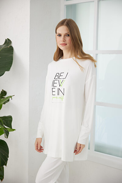 Moodbasic YAZI BASKILI TUNİK