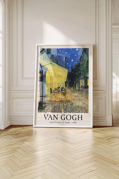 Buka Shops Tablou premium Van Gogh „Terasa de noapte” într-un cadru: Atractia luminilor galbene, nopți din Arles