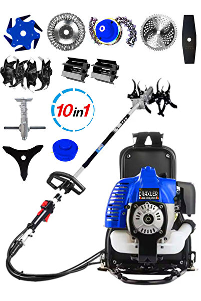 Pro Draxler Germany DBH501 10 İn 1 Sırt Tipi Ot Çim Biçme Tırpanı + Toprak Eş...