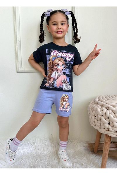 LİLLYPİCCA Character Patterned Girl's Pocket Shorts Suit