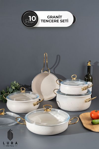 Homekolik 10 Piece White Granite Cookware Set - the Spot That Meets Elegance and Durability in the Kitchen