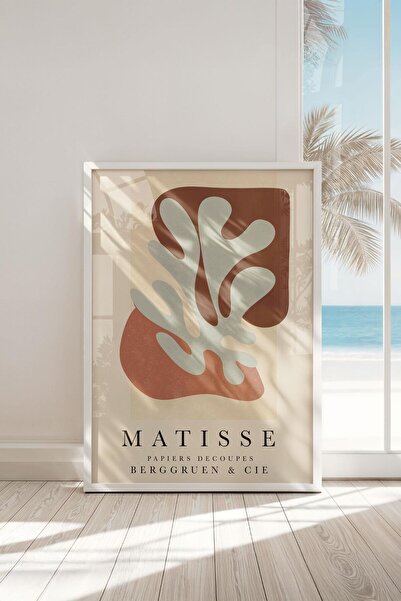 Buka Shops Çerçeveli Matisse Organik Form Premium Tablo: Minimalist ve Toprak Tonları Sanatı