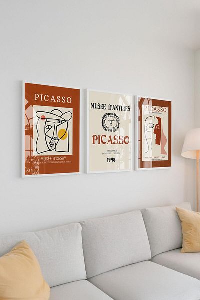 Buka Shops Picasso „Expoziții de muzeu” Colecția în cadru: Paris Art Heritage Set de 3 picturi premium